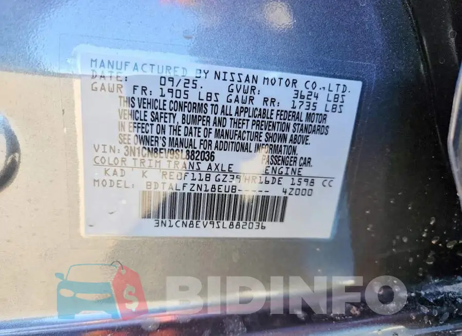 3N1CN8EV9SL882036 Photo# 12