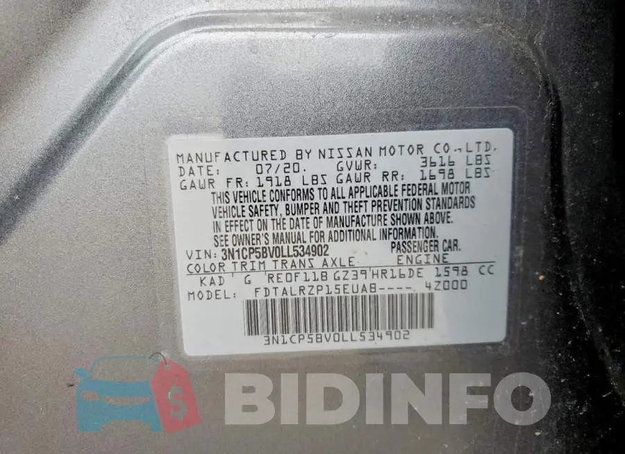 3N1CP5BV0LL534902 Photo# 13