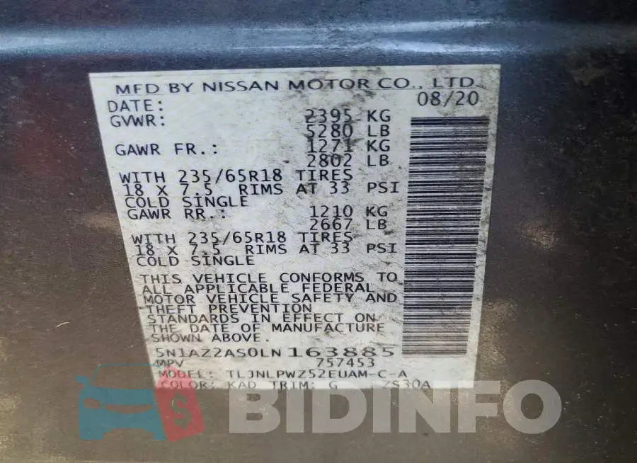 5N1AZ2AS0LN163885 Photo# 14