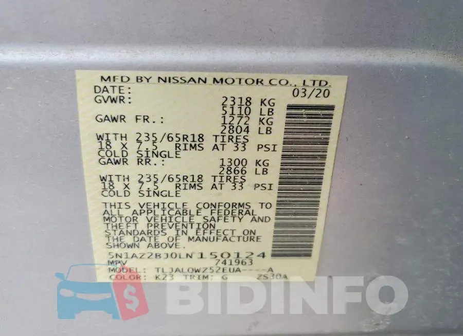 5N1AZ2BJ0LN150124 Photo# 14