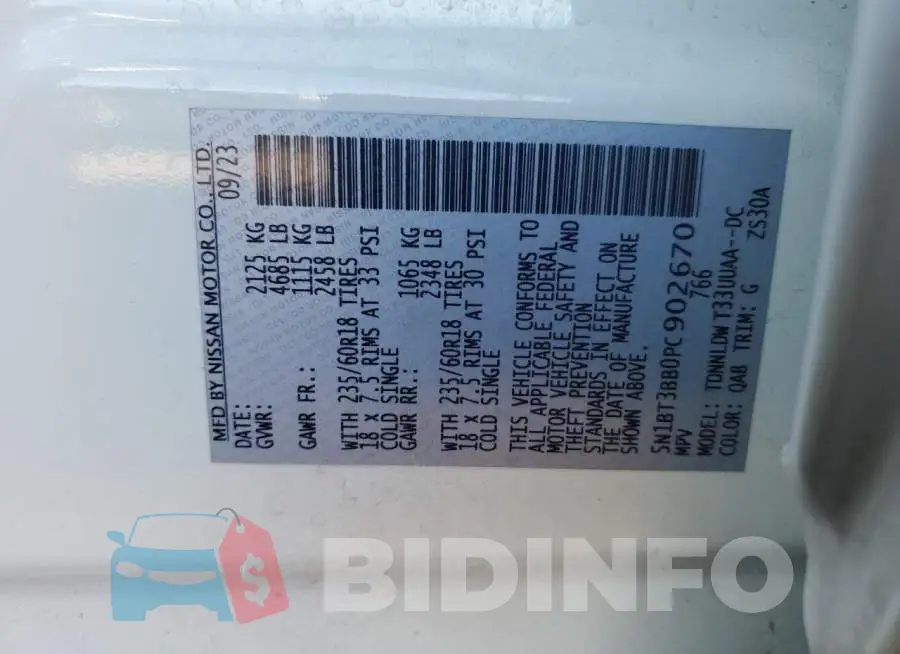 5N1BT3BB0PC902670 Photo# 13