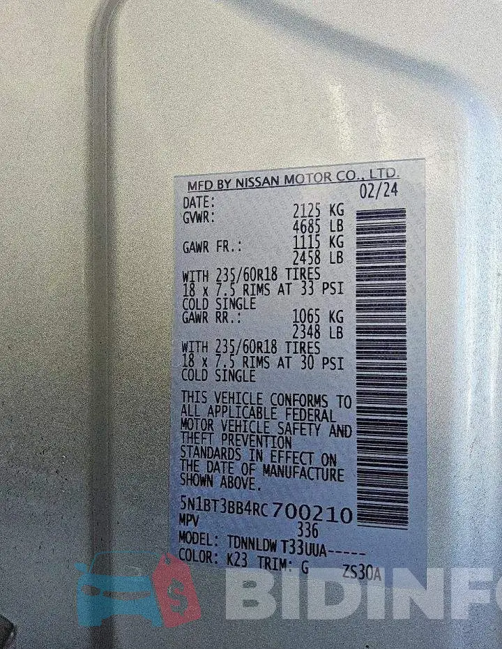 5N1BT3BB4RC700210 Photo# 12
