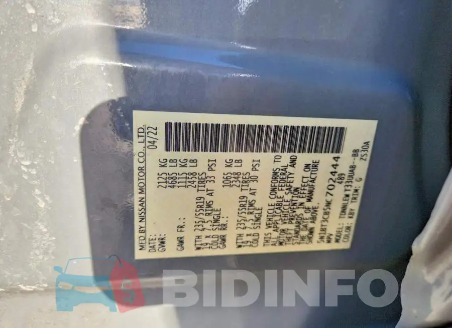 5N1BT3CB5NC702444 Photo# 14