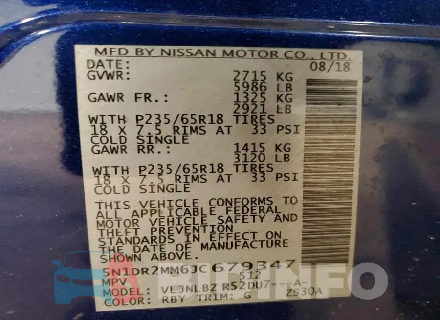 5N1DR2MM6JC679347 Photo# 14