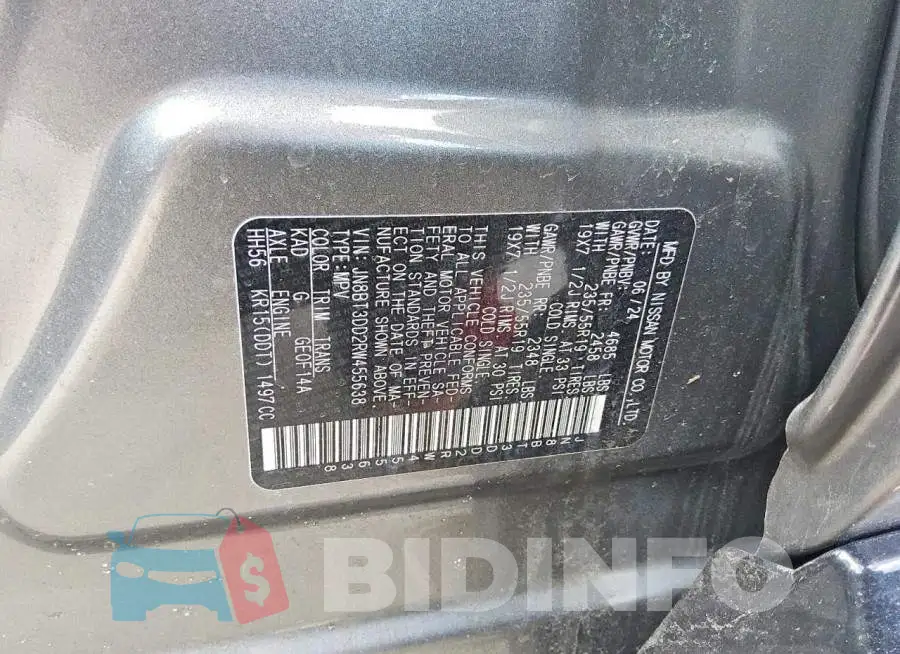 JN8BT3DD2RW455638 Photo# 13