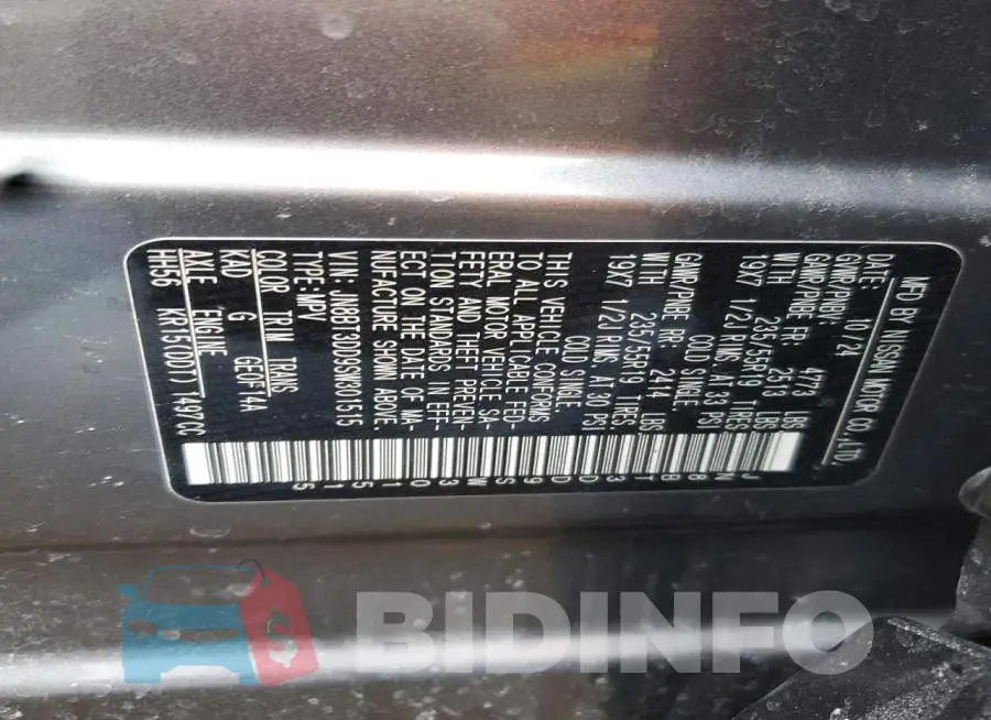 JN8BT3DD9SW301515 Photo# 13