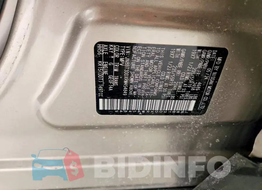 JN8BT3DDXRW454849 Photo# 13