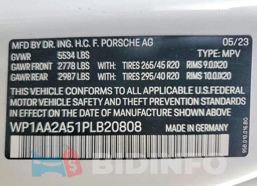 WP1AA2A51PLB20808 Photo# 13