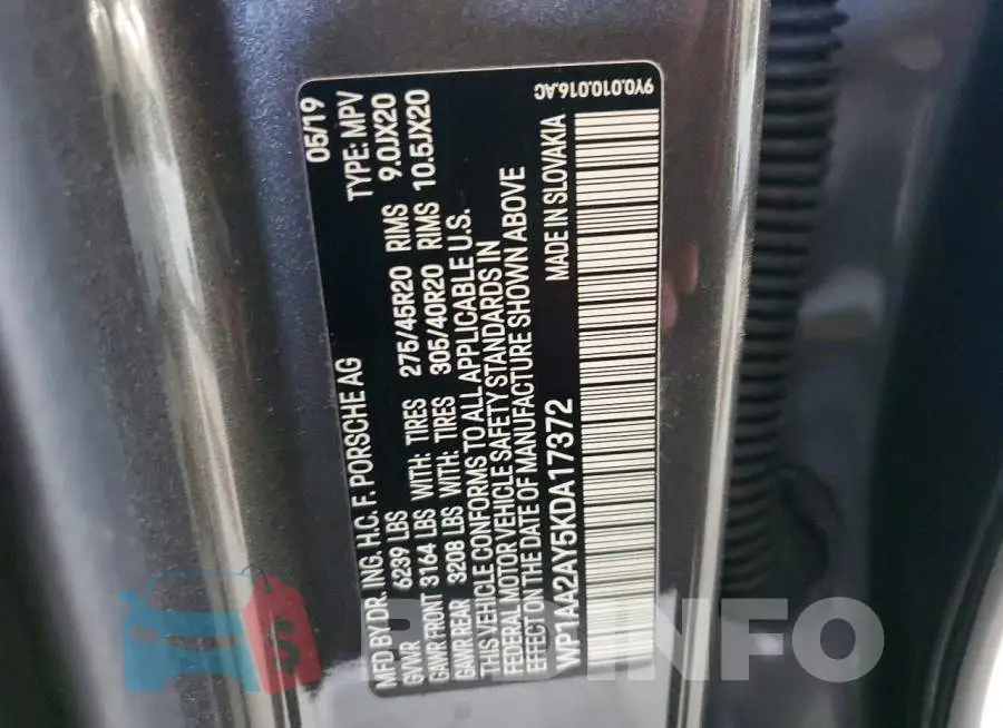 WP1AA2AY5KDA17372 Photo# 13