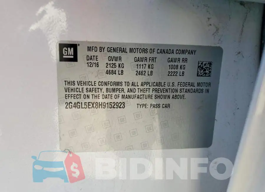 2G4GL5EX8H9152923 Photo# 12