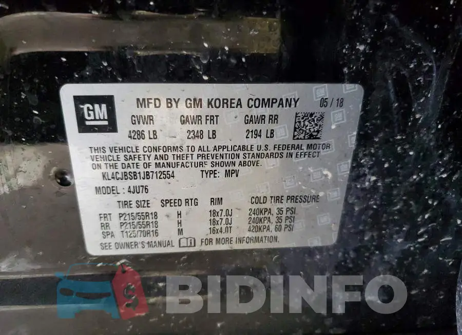 KL4CJBSB1JB712554 Photo# 13