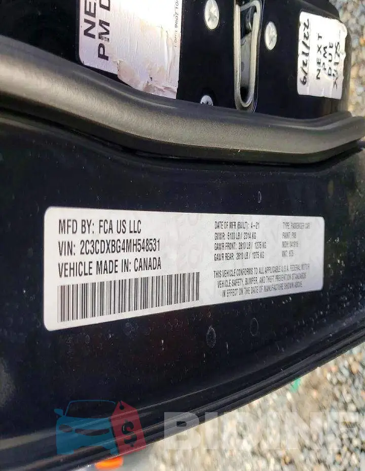 2C3CDXBG4MH548531 Photo# 12