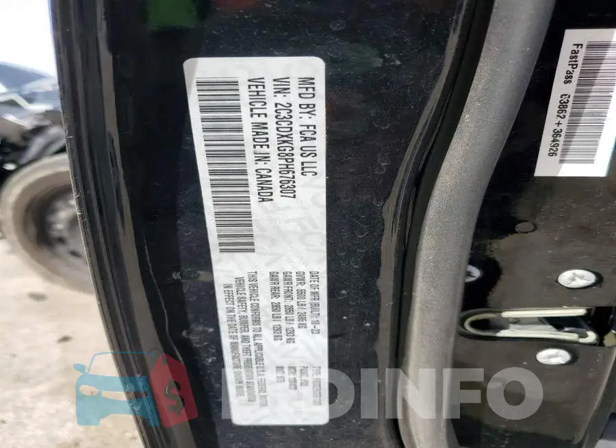 2C3CDXKG8PH676307 Photo# 12