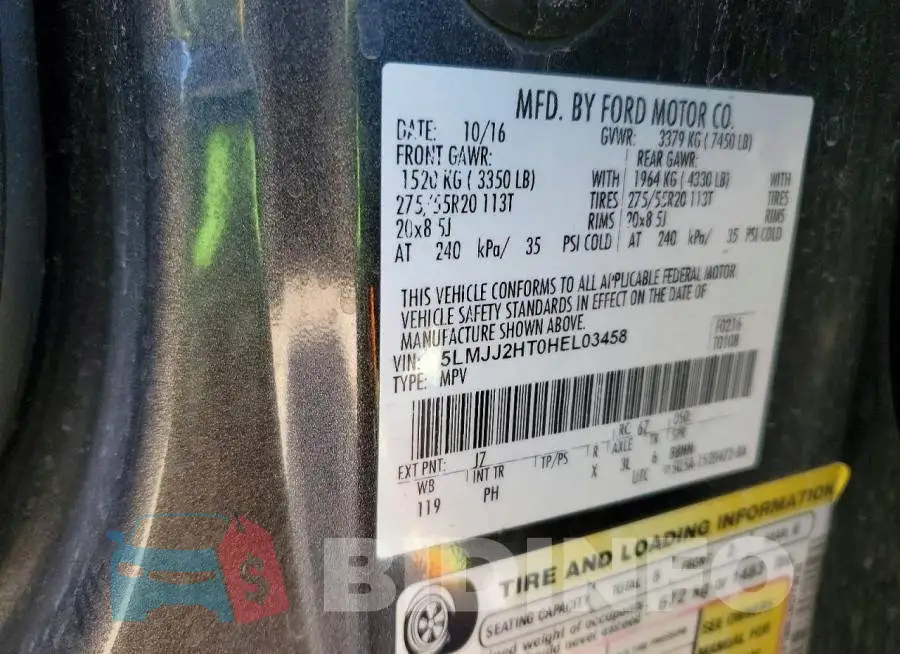 5LMJJ2HT0HEL03458 Photo# 13