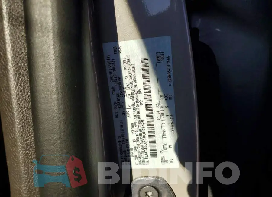 5LMTJ5DZ0RUL07425 Photo# 13