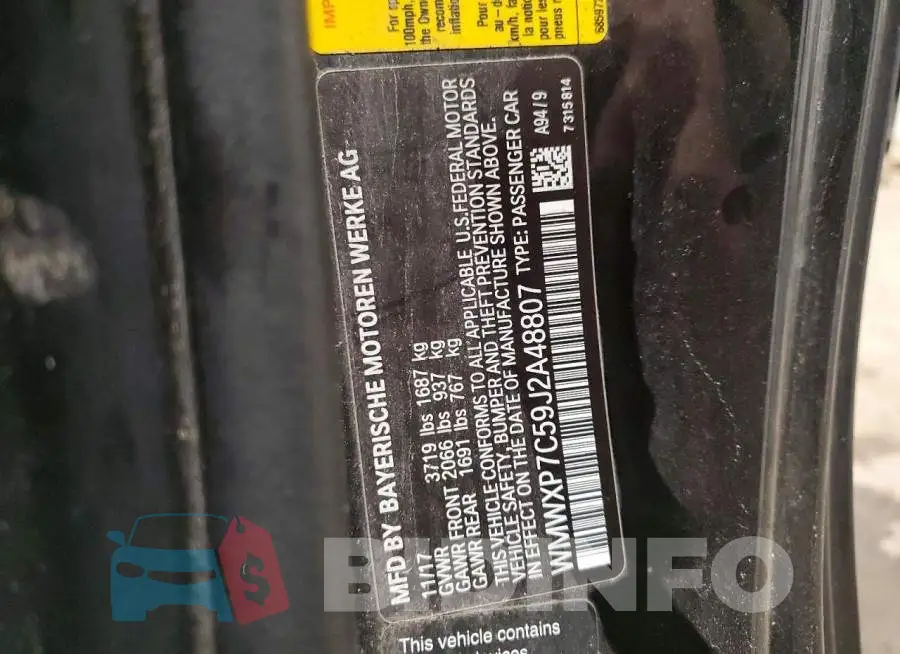 WMWXP7C59J2A48807 Photo# 13