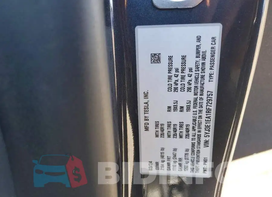 5YJ3E1EA1RF729757 Photo# 12