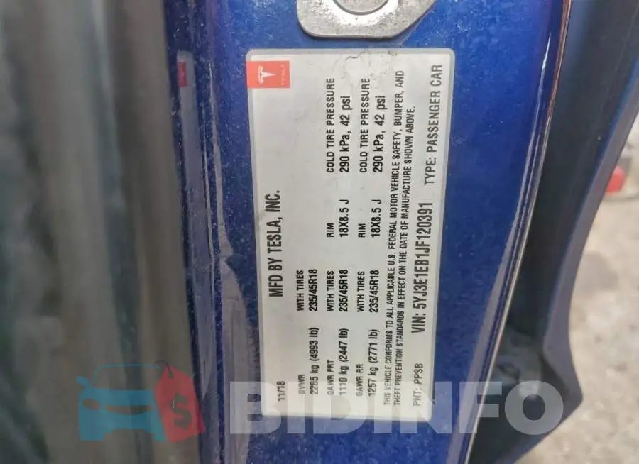 5YJ3E1EB1JF120391 Photo# 12