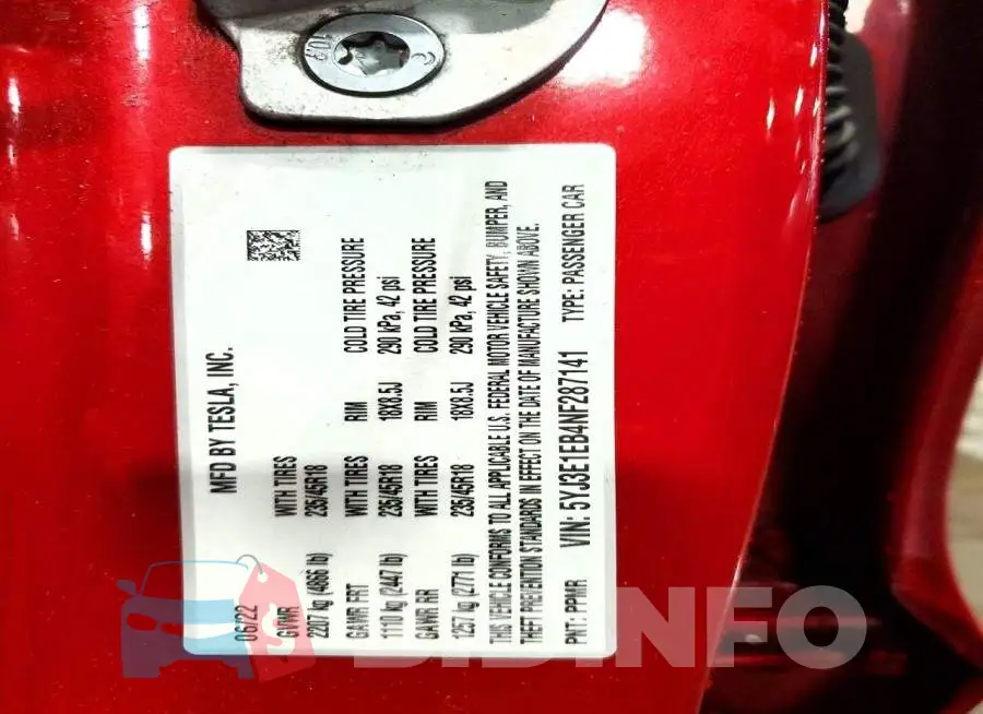 5YJ3E1EB4NF287141 Photo# 12