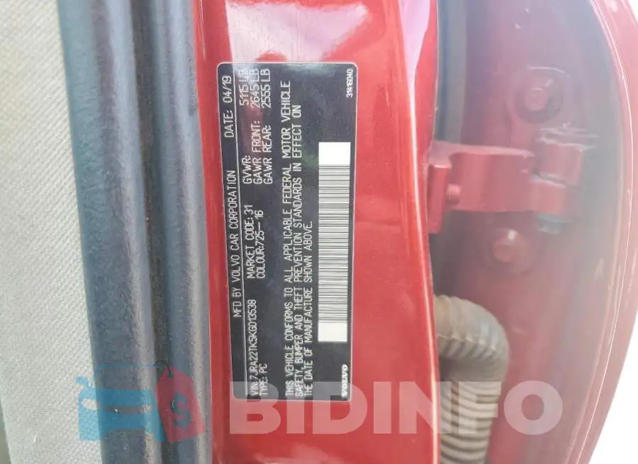 7JRA22TK5KG013538 Photo# 12