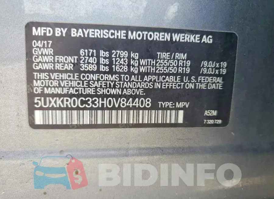 5UXKR0C33H0V84408 Photo# 14