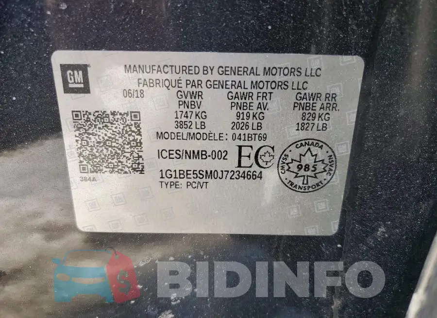 1G1BE5SM0J7234664 Photo# 13