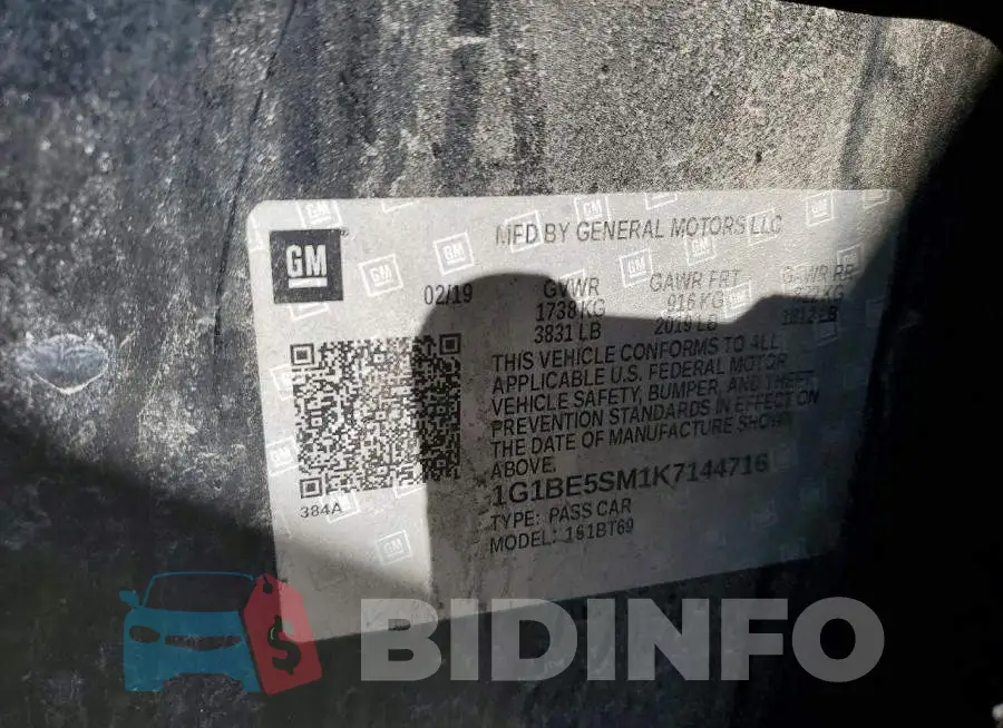 1G1BE5SM1K7144716 Photo# 12