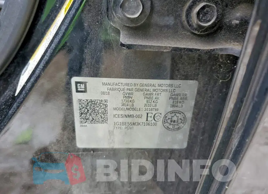 1G1BE5SM3K7106100 Photo# 12