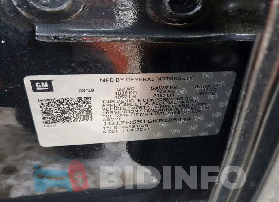 1G1ZB5ST6KF185444 Photo# 12