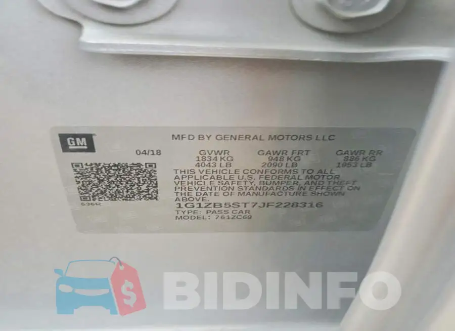 1G1ZB5ST7JF228316 Photo# 12