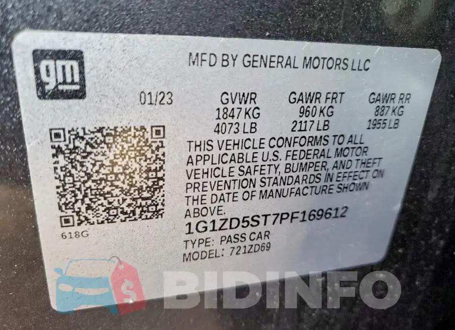 1G1ZD5ST7PF169612 Photo# 12