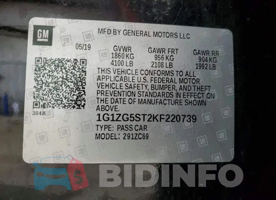 1G1ZG5ST2KF220739 Photo# 12