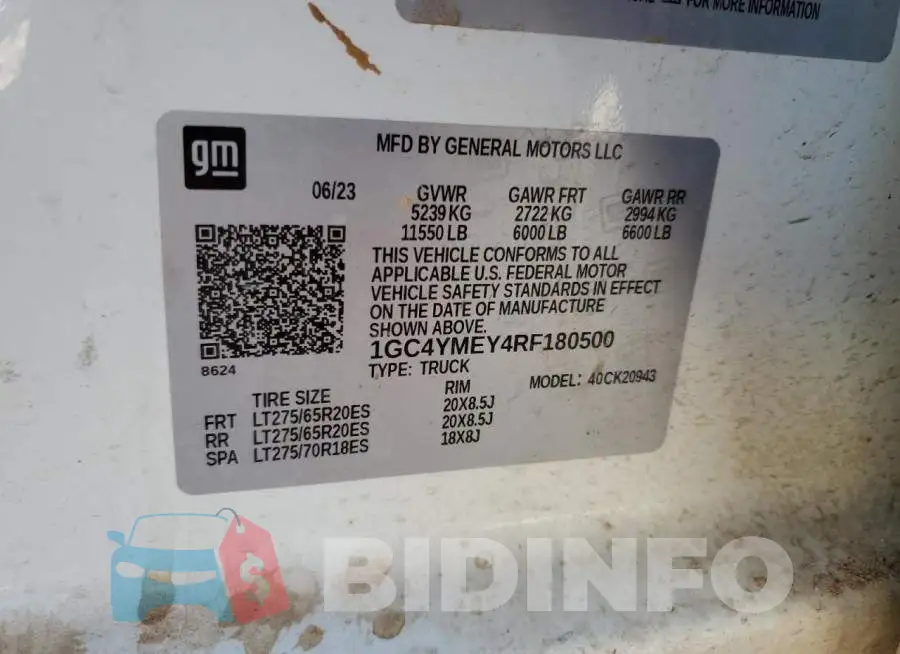 1GC4YMEY4RF180500 Photo# 12
