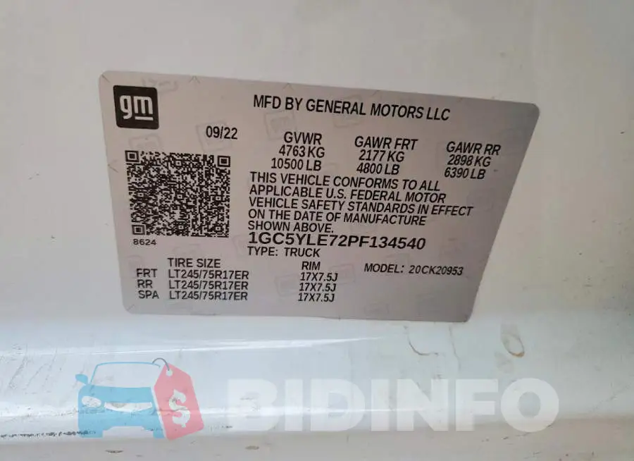 1GC5YLE72PF134540 Photo# 13