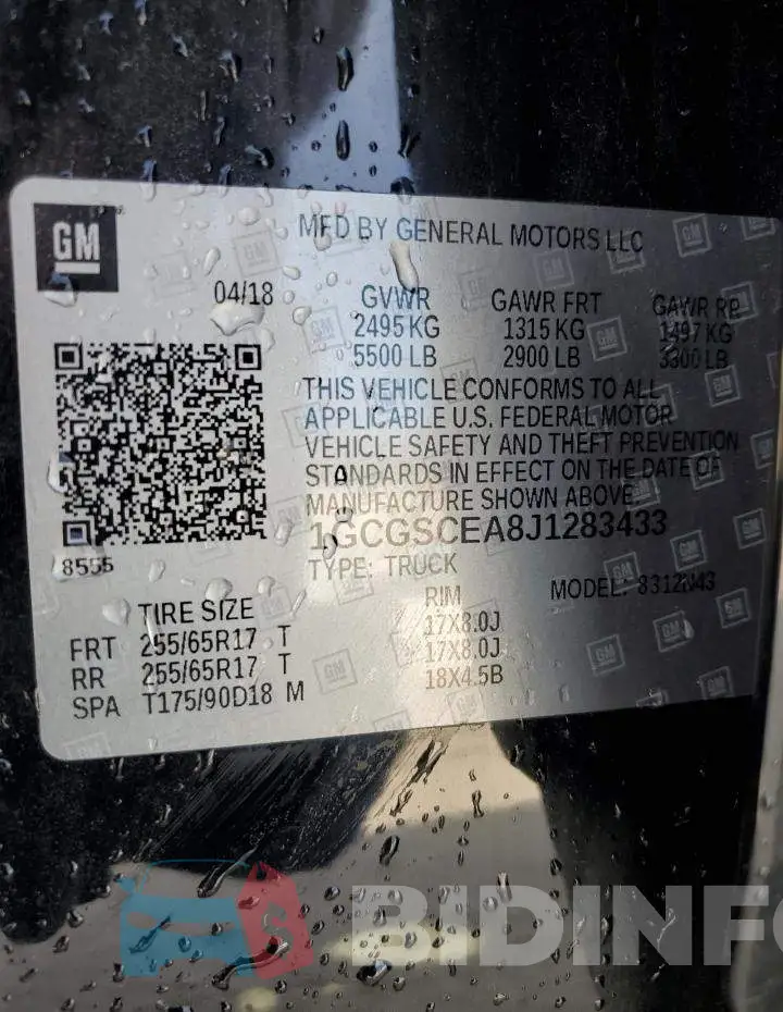 1GCGSCEA8J1283433 Photo# 14
