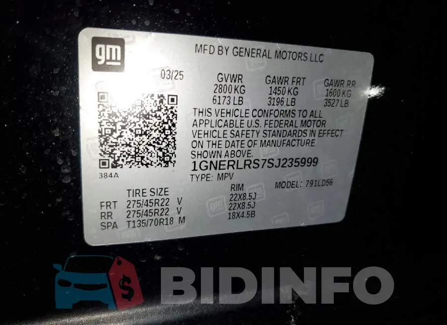 1GNERLRS7SJ235999 Photo# 13