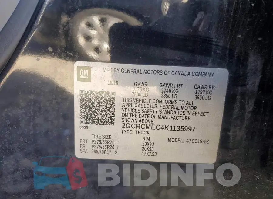2GCRCMEC4K1135997 Photo# 12