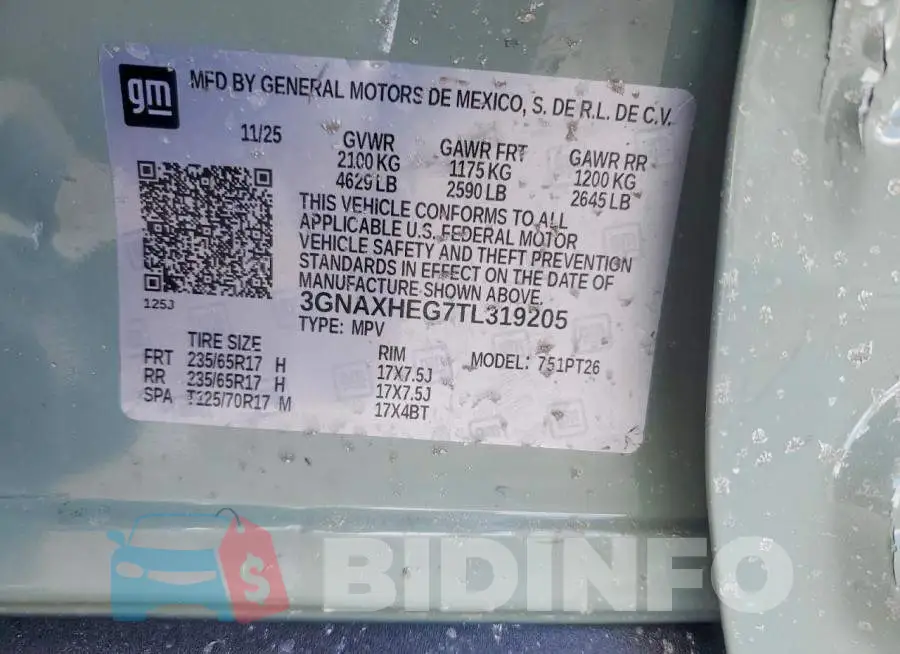 3GNAXHEG7TL319205 Photo# 13