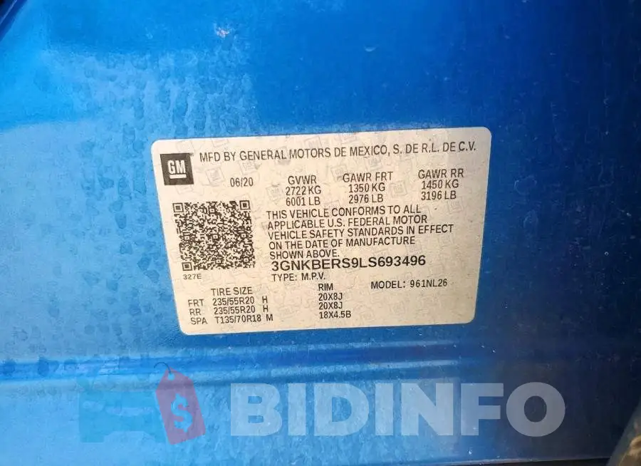 3GNKBERS9LS693496 Photo# 12