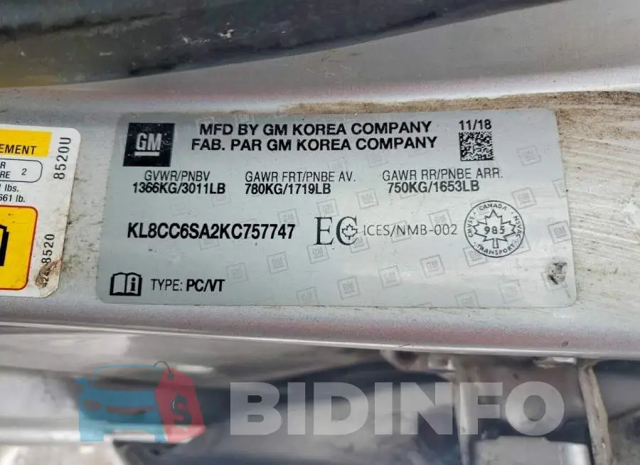 KL8CC6SA2KC757747 Photo# 12