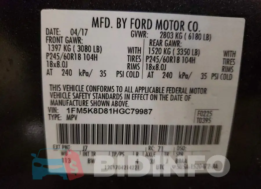 1FM5K8D81HGC79987 Photo# 13