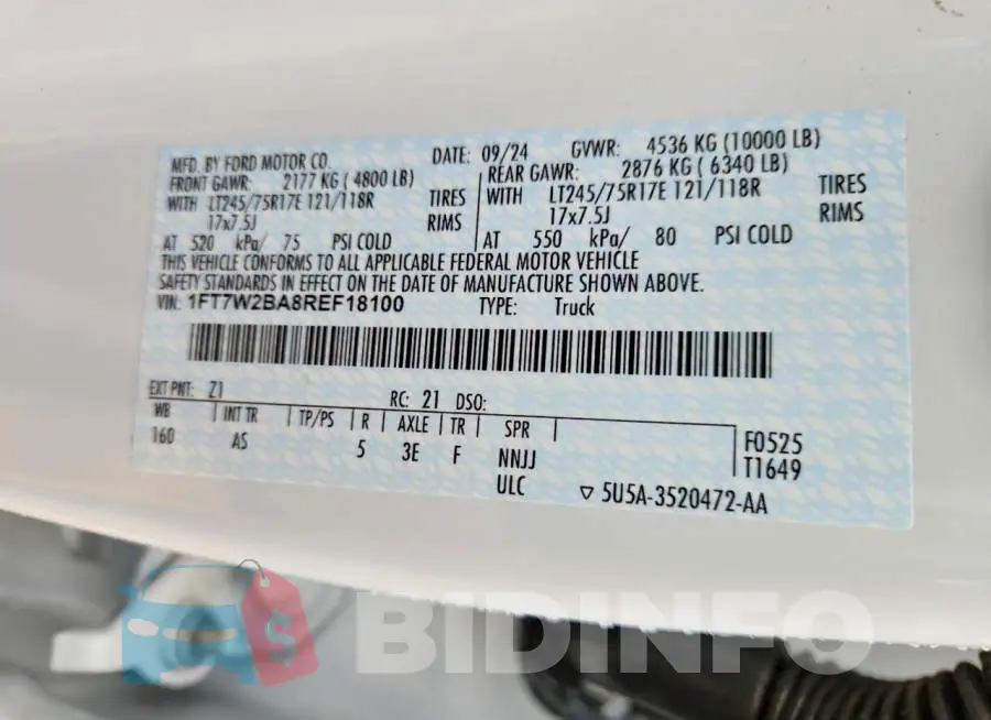1FT7W2BA8REF18100 Photo# 12