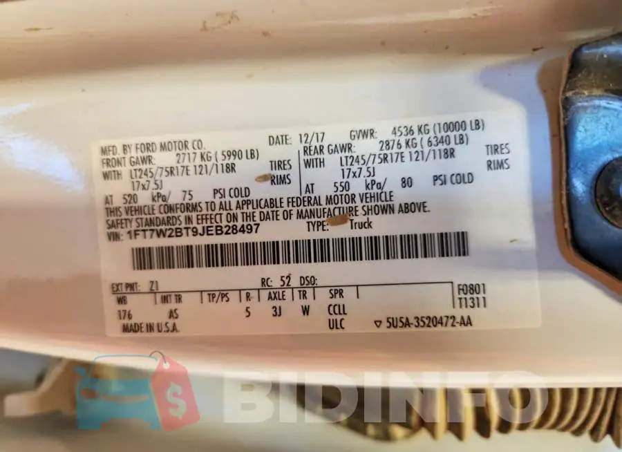 1FT7W2BT9JEB28497 Photo# 12