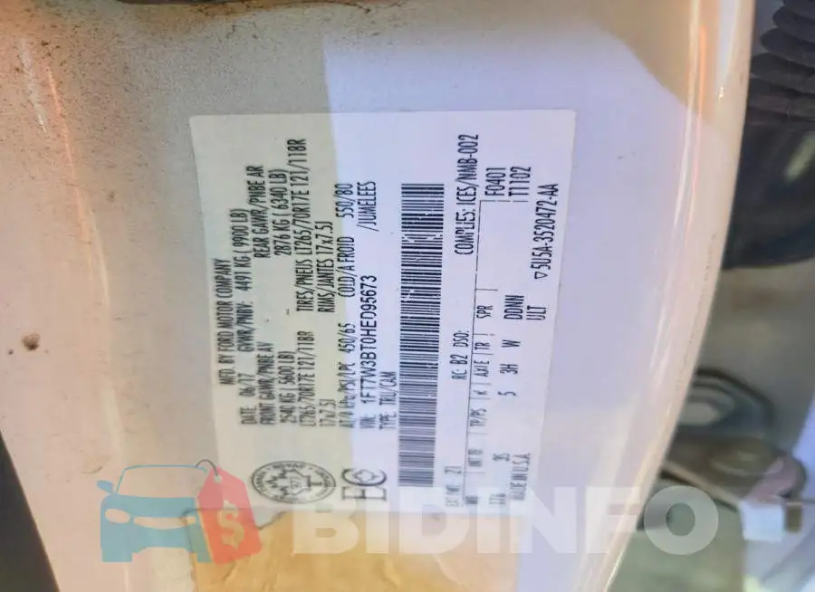 1FT7W3BT0HED95673 Photo# 12