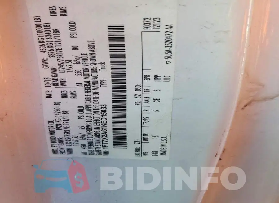 1FT7X2A61KED15033 Photo# 12