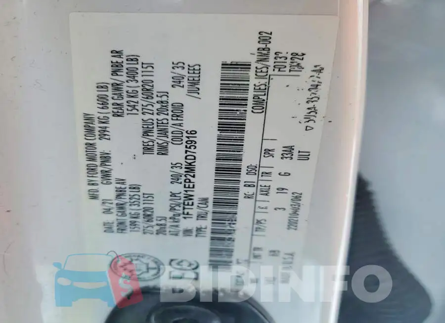 1FTEW1EP2MKD75916 Photo# 12