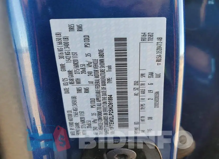 1FTEW2LP2SKD91894 Photo# 13