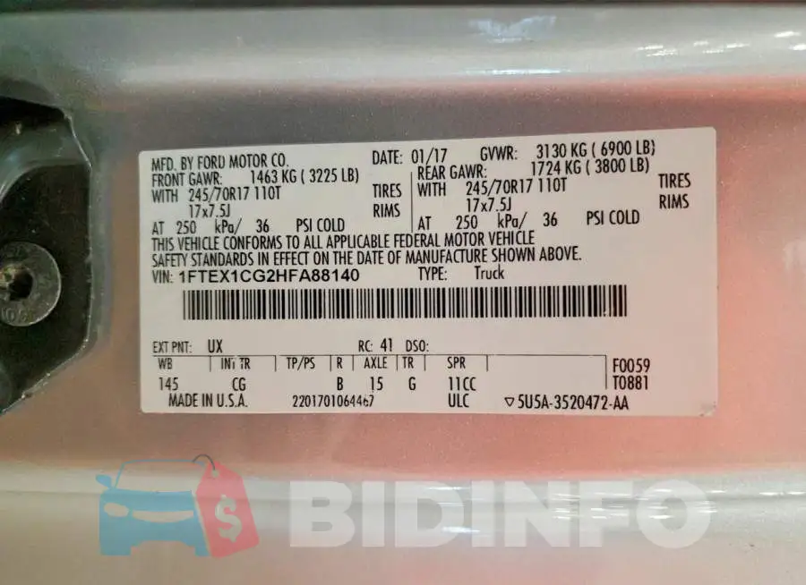 1FTEX1CG2HFA88140 Photo# 13