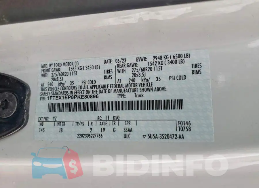 1FTEX1EP8PKE80896 Photo# 12