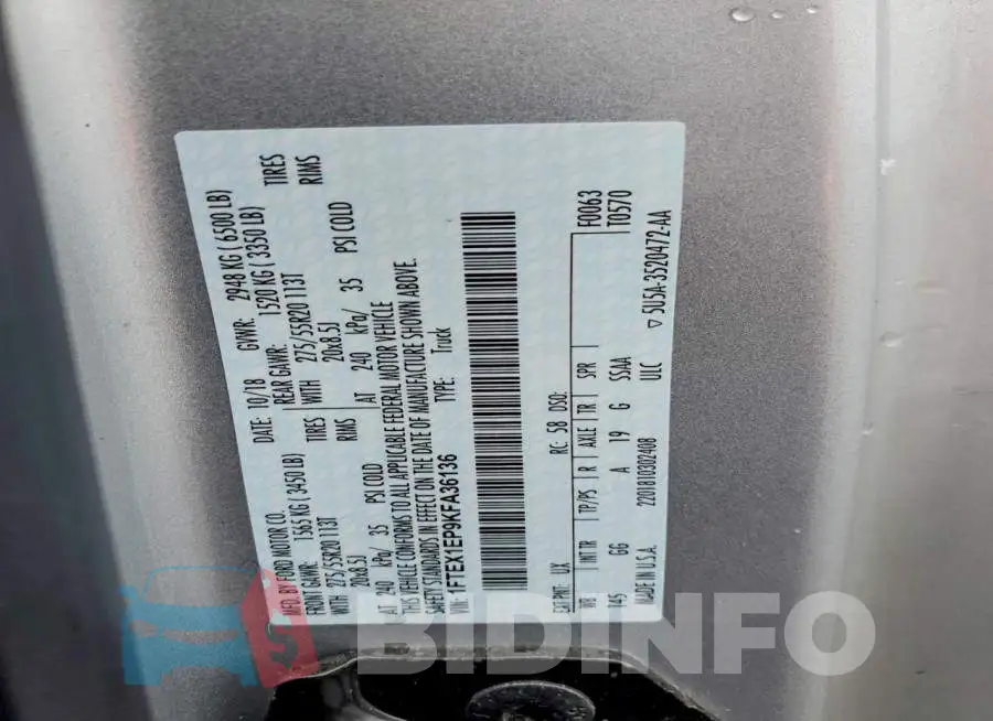 1FTEX1EP9KFA36136 Photo# 12